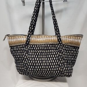 Vera Bradley Vintage Mandy Tote Retired Zebra Bag Large Vacation Travel Work